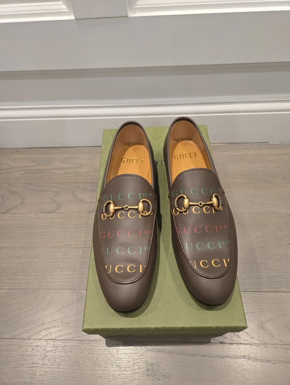 $1020 Gucci Jordaan 100 Anniversary Horsebit Loafer Brown UK 7 US 7.5 EU 41.5 - Picture 6 of 9